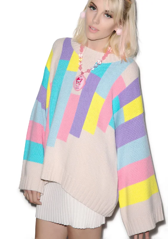 Everyday Glamour 80s Blocks Chunky Oversized Sweater