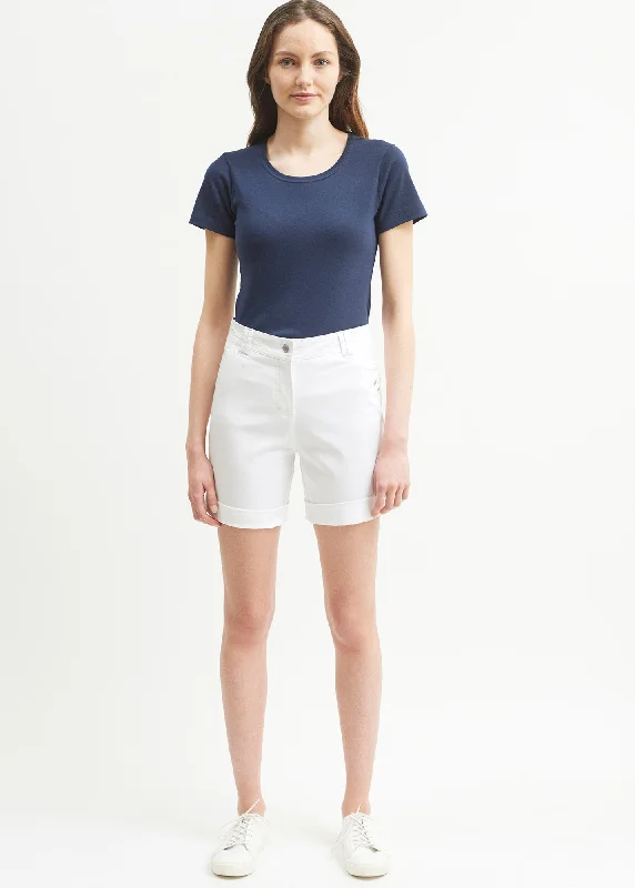 Modern Glamour Marie Bermuda shorts - in cotton gabardine (BLANC)