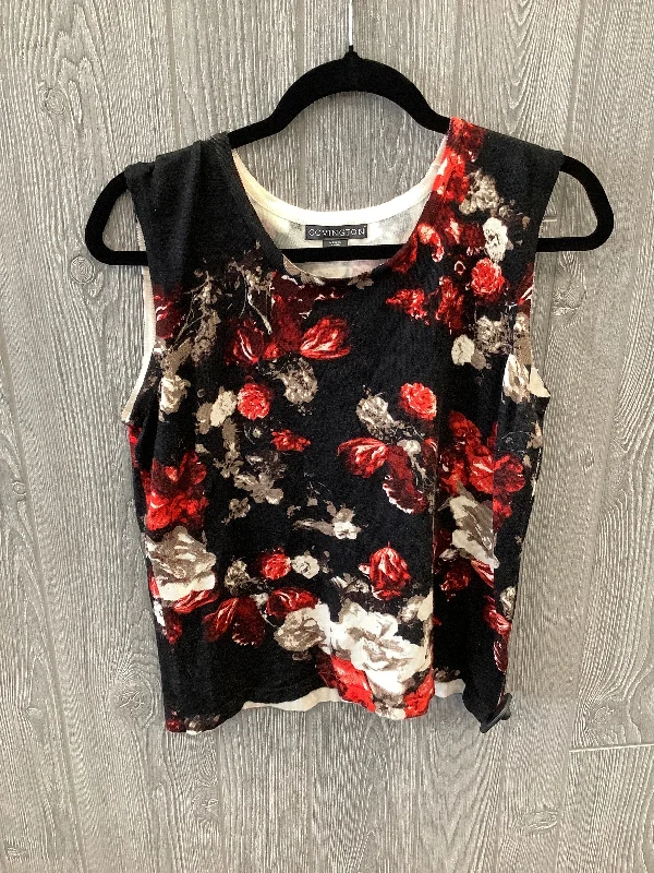 Top Sleeveless By Covington In Black & Red, Size: L