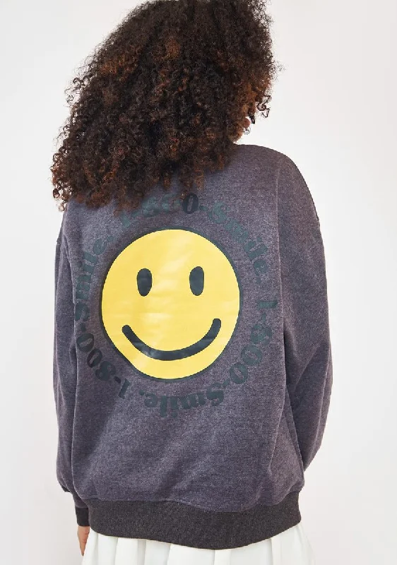 Final Clearance Charcoal 1-800-Smile Sweater