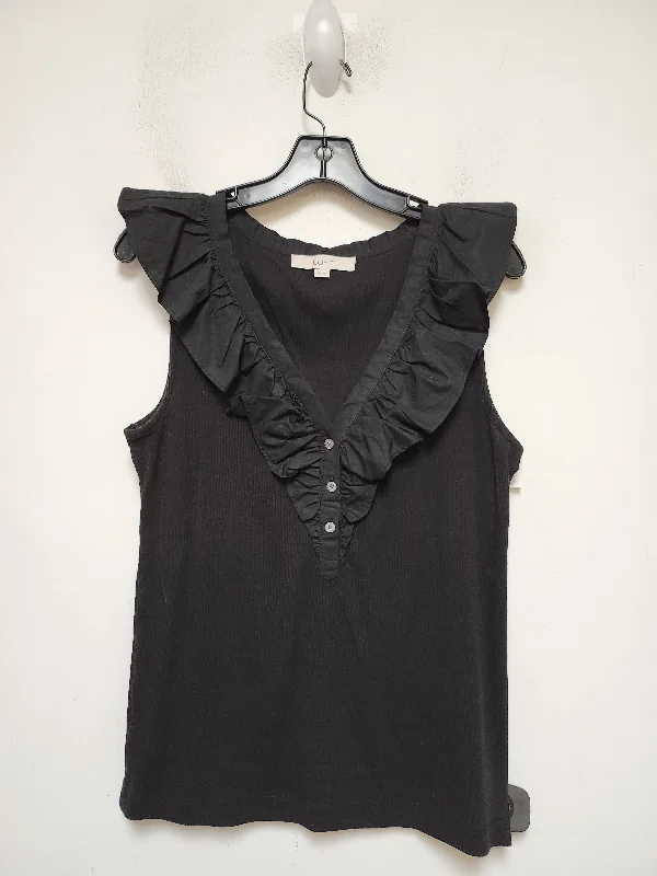 Top Sleeveless By Loft In Black, Size: M