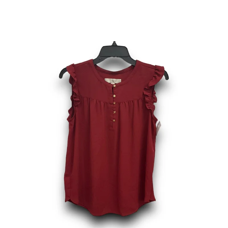 Top Sleeveless By Loft In Red, Size: S