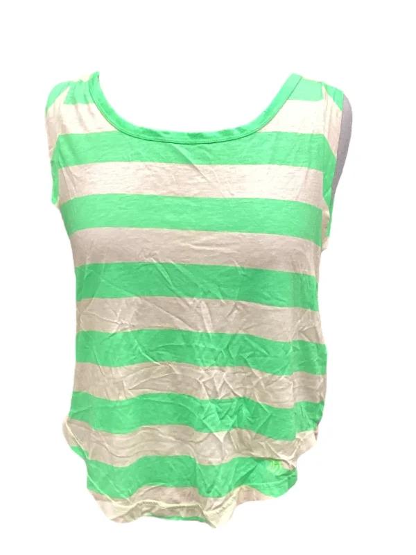 Top Sleeveless By Abercrombie And Fitch In Green & Tan, Size: Xs