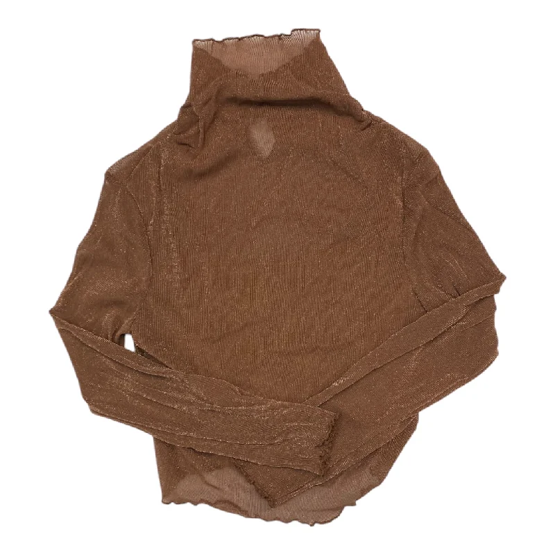 Top Long Sleeve By Cmc In Brown, Size: M