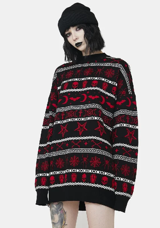 Dreamy Draping Little Miss Killjoy Intarsia Sweater