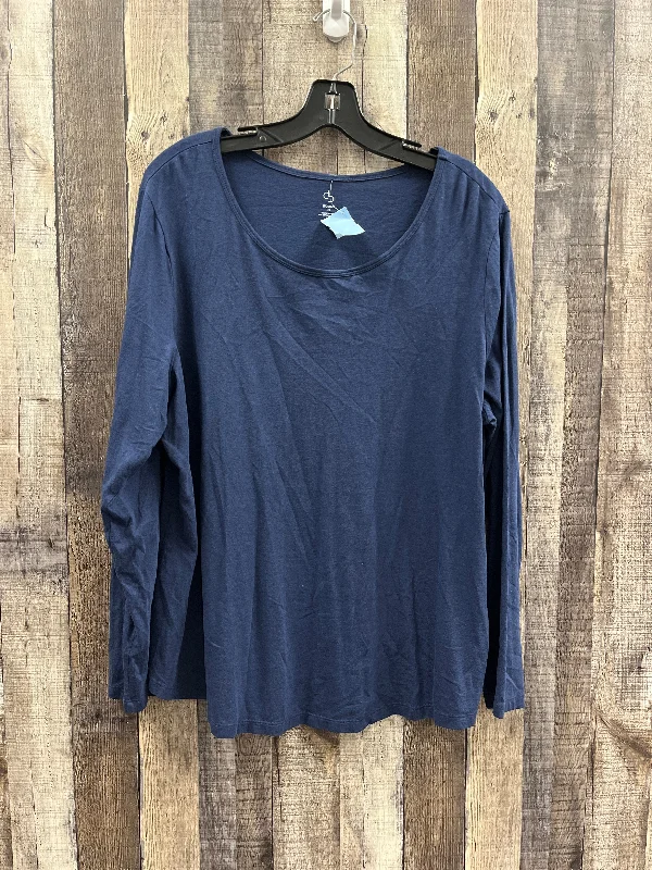 Top Long Sleeve By Cb Studio In Navy, Size: 2x