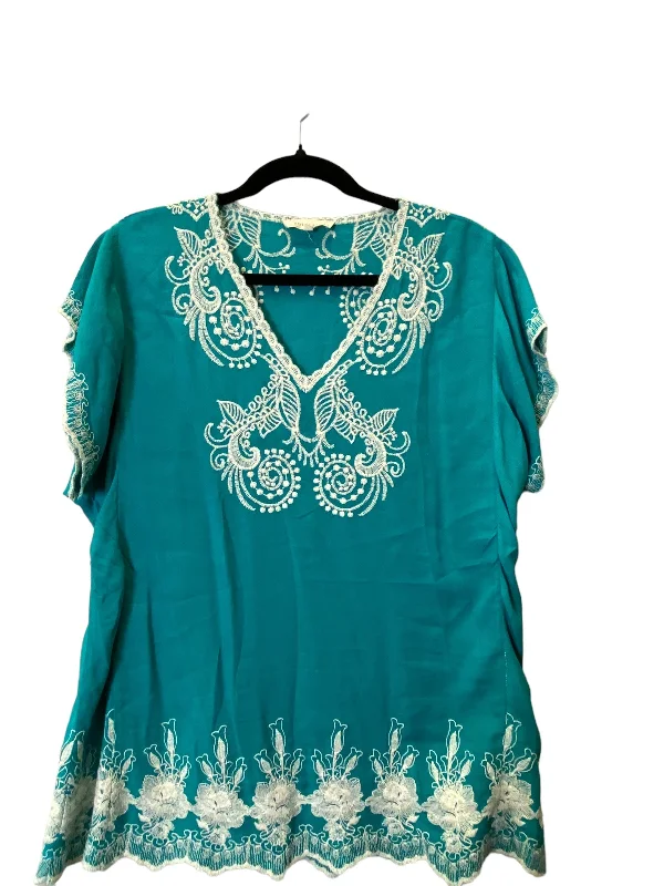 Top Sleeveless By Solitaire In Green, Size: Xl