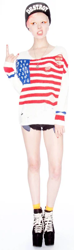 Feminine Grace Flag Religion Sweater