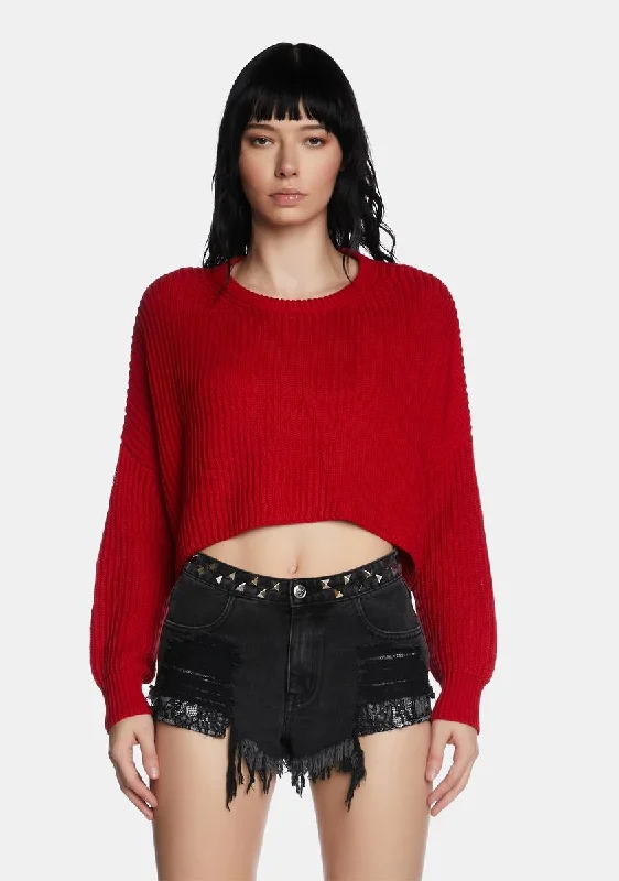 Exquisite Craftsmanship Autumn Revival Cropped Sweater