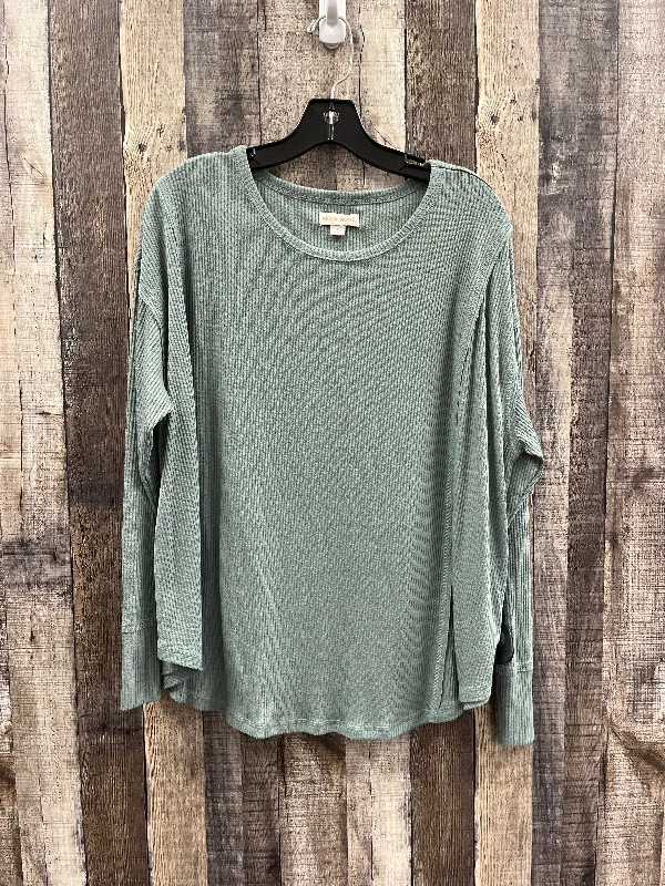 Top Long Sleeve By Knox Rose In Green, Size: L