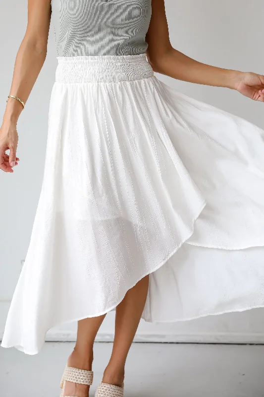 Hot Brand Discounts FINAL SALE - Dreamy Crush White Satin Midi Skirt