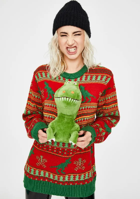 Limited - Time Bundle Rex The Halls 3D Dinosaur Sweater