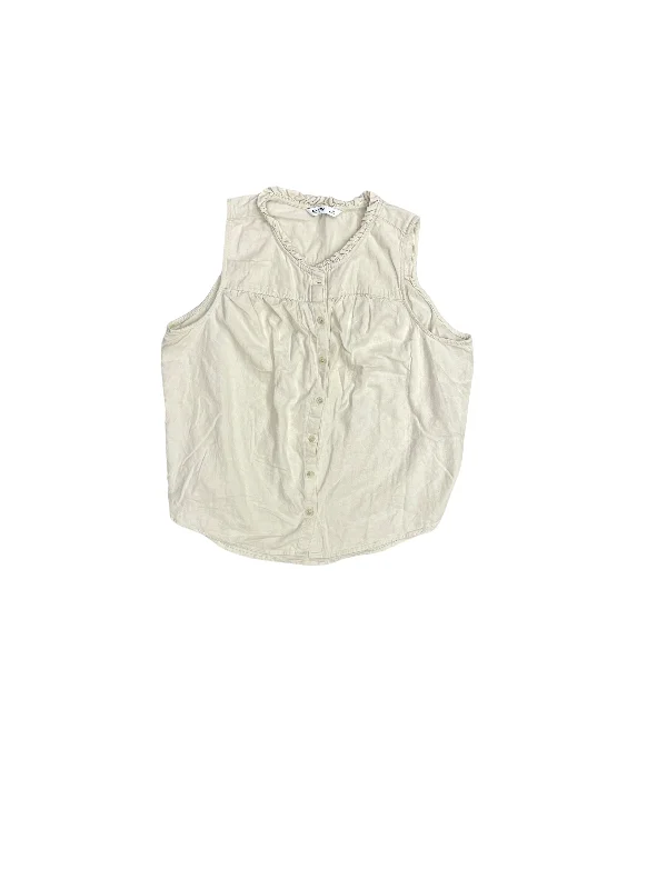 Top Sleeveless By Sonoma In Cream, Size: 1x