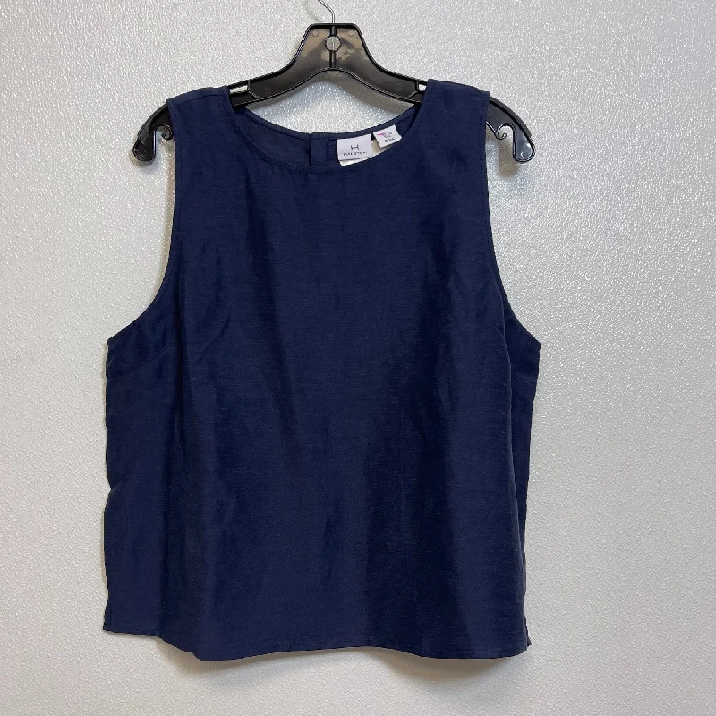 Top Sleeveless By H For Halston In Navy, Size: Xl