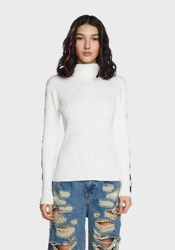 Feminine Elegance Angel Race To The End Turtleneck Sweater