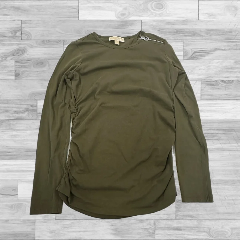 Top Long Sleeve By Michael By Michael Kors In Green, Size: M