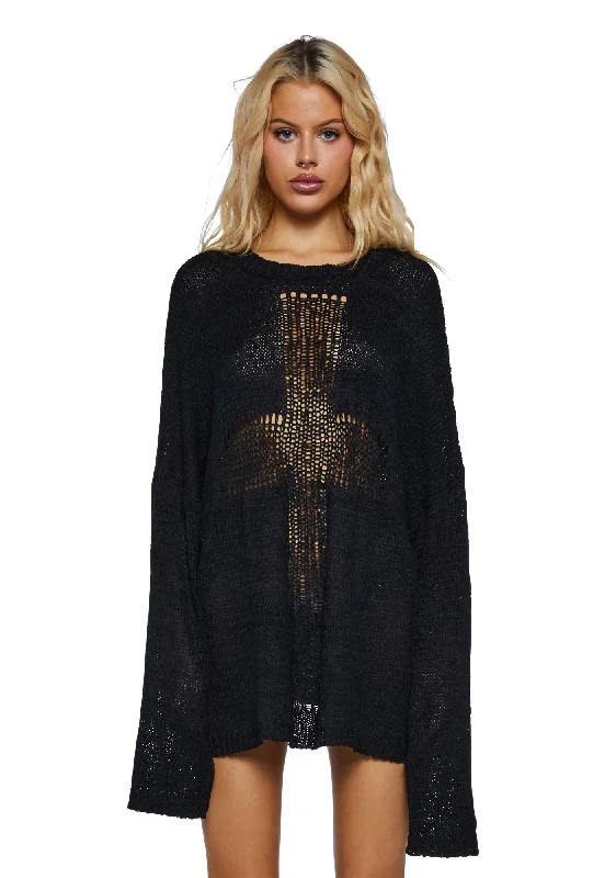 Urban Sophistication Priest Cross Knit Sweater