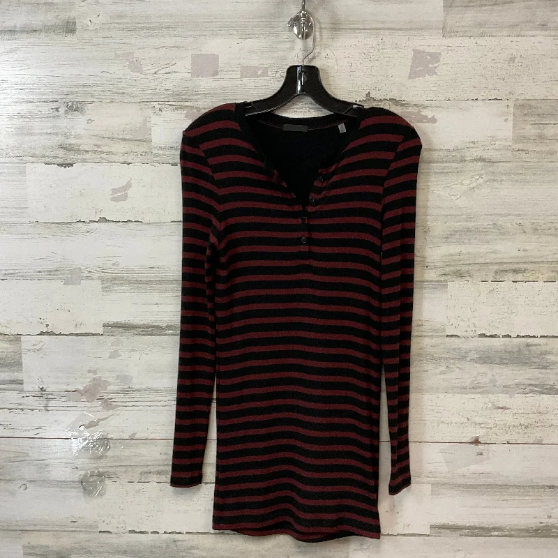 Top Long Sleeve By Atm In Black & Brown, Size: S