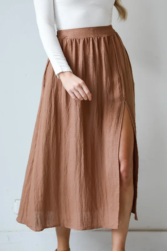 Elegant Clothing FINAL SALE - Truly Elevated Mocha Maxi Skirt