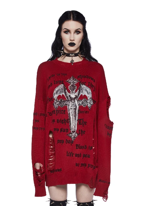 Early Access To Art Deco Styles Sale Blood Prey Oversized Sweater