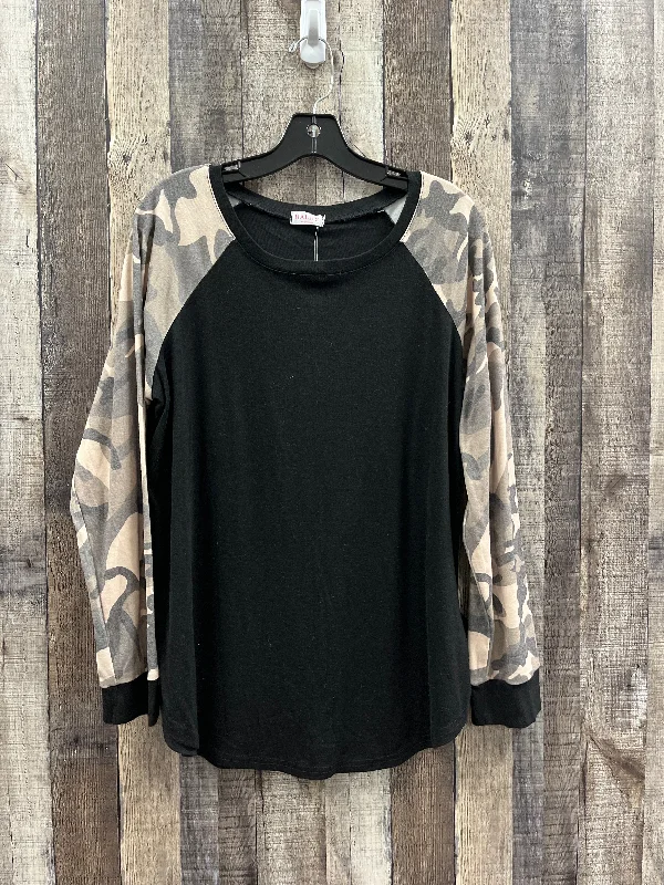 Top Long Sleeve By Cme In Camouflage Print, Size: Xl