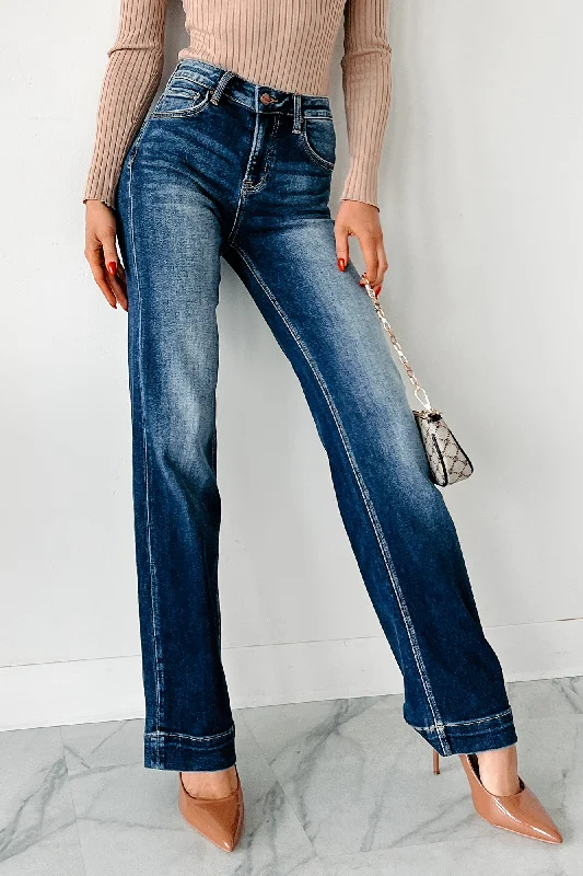 Big Savings On Minimalist Office Styles Regina High Rise Risen Straight Leg Jeans (Dark)