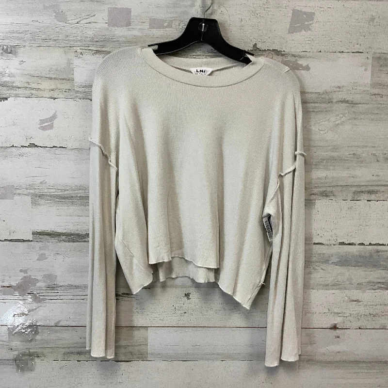 Top Long Sleeve By LNA In White, Size: S