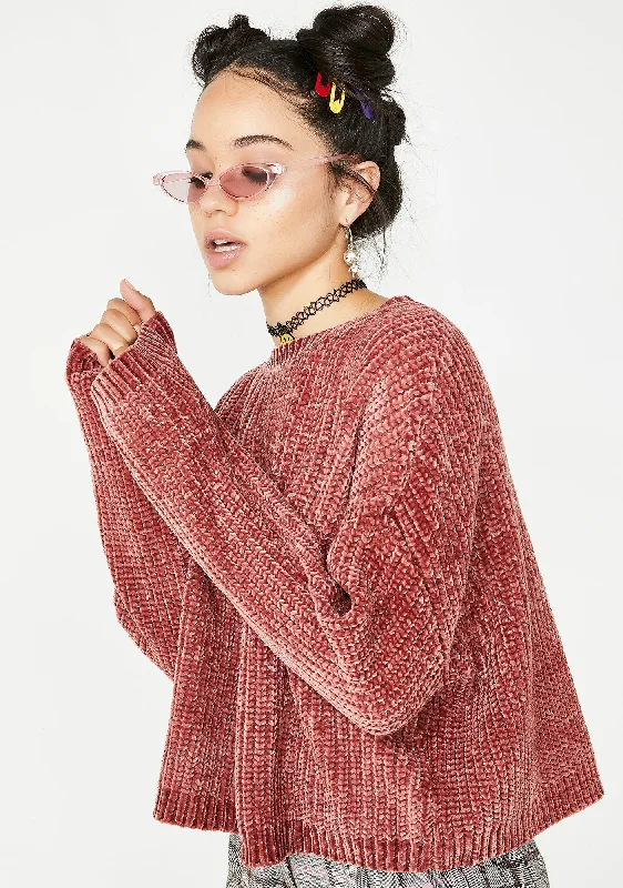 Graceful Drape Rose Quartz Knit Sweater