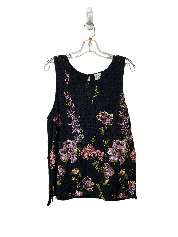 Top Sleeveless By Meadow Rue In Floral Print, Size: Xl