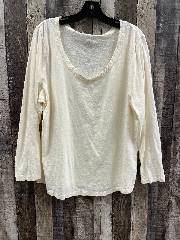 Top Long Sleeve By J. Jill In Cream, Size: Xl