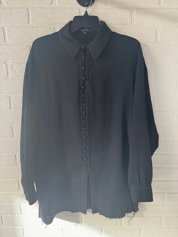 Tunic Long Sleeve By Papermoon In Black, Size: M