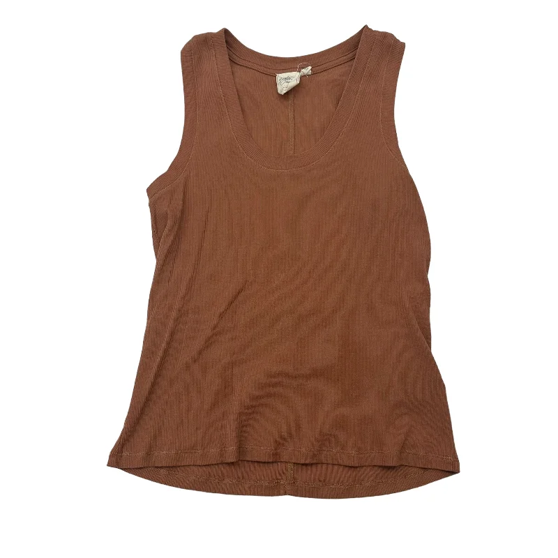 TAN TOP SLEEVELESS by WHITE CROW Size:S