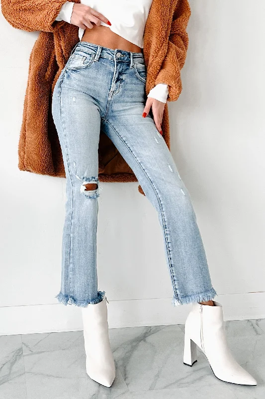 Limited Quantities Eloise High Rise Distressed Crop Flare Risen Jeans (Medium)