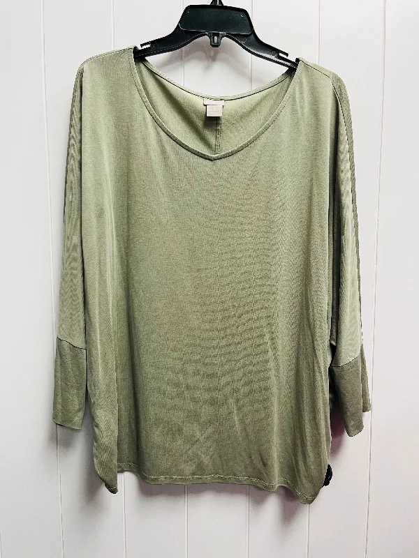 Top Long Sleeve Basic By Chicos In Green, Size: Xl