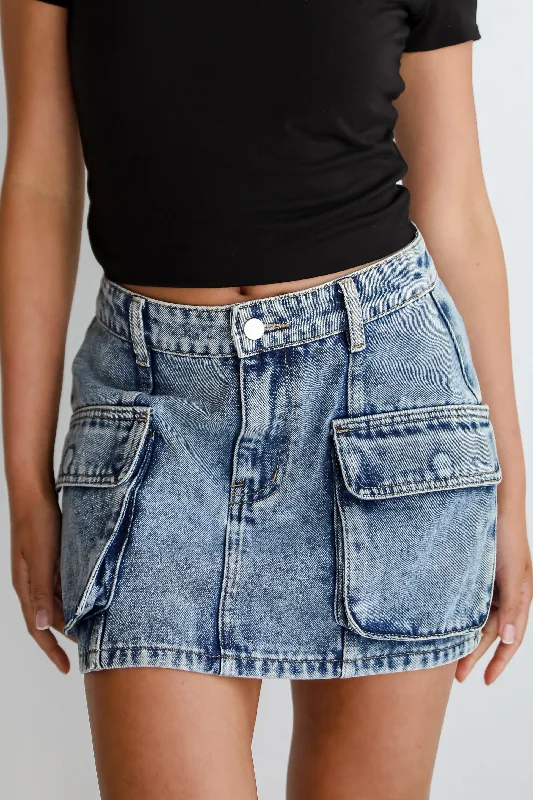 Chic Trends Unveiled FINAL SALE - Roll With It Denim Mini Skirt