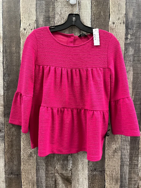 Top 3/4 Sleeve By J. Crew In Pink, Size: Xxs