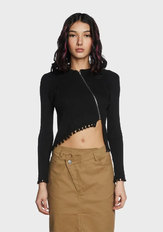 Feminine Flow Totally Uninterested Cropped Sweater