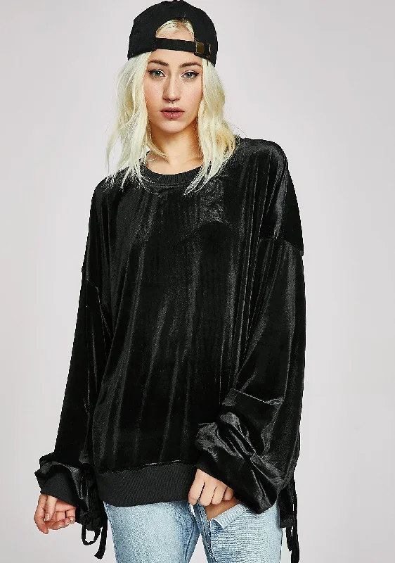 Boho - Chic Festival - Ready Style Loose Ends Velvet Sweater