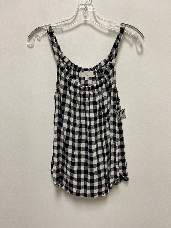 Top Sleeveless By Loft In Black & White, Size: S