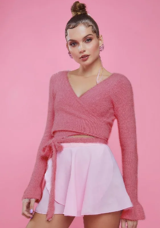 Feminine Soft - Hued Styles Cherish My Love Wrap Sweater