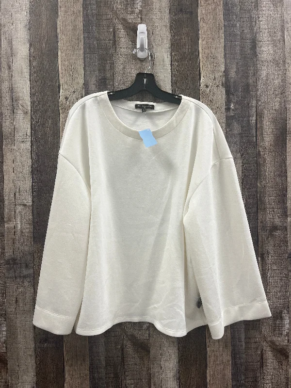 Top Long Sleeve By Banana Republic In White, Size: Xl