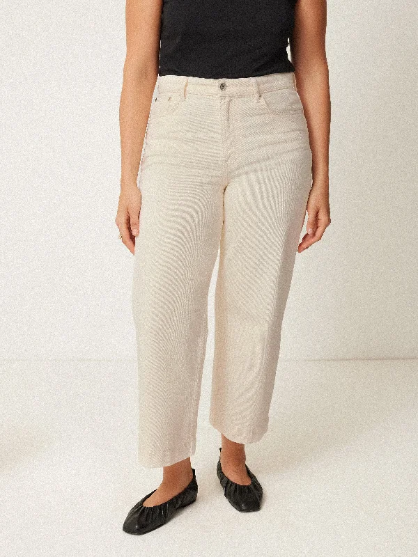 Casual Chic Tyne Wide Leg Cropped Jean | Ecru