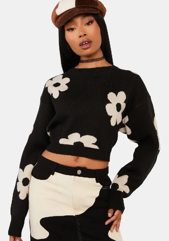 Bold Patterns Groovin' On Crop Sweater