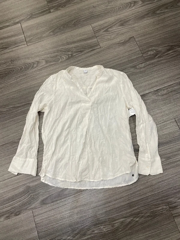 Top Long Sleeve By Old Navy In Cream, Size: M