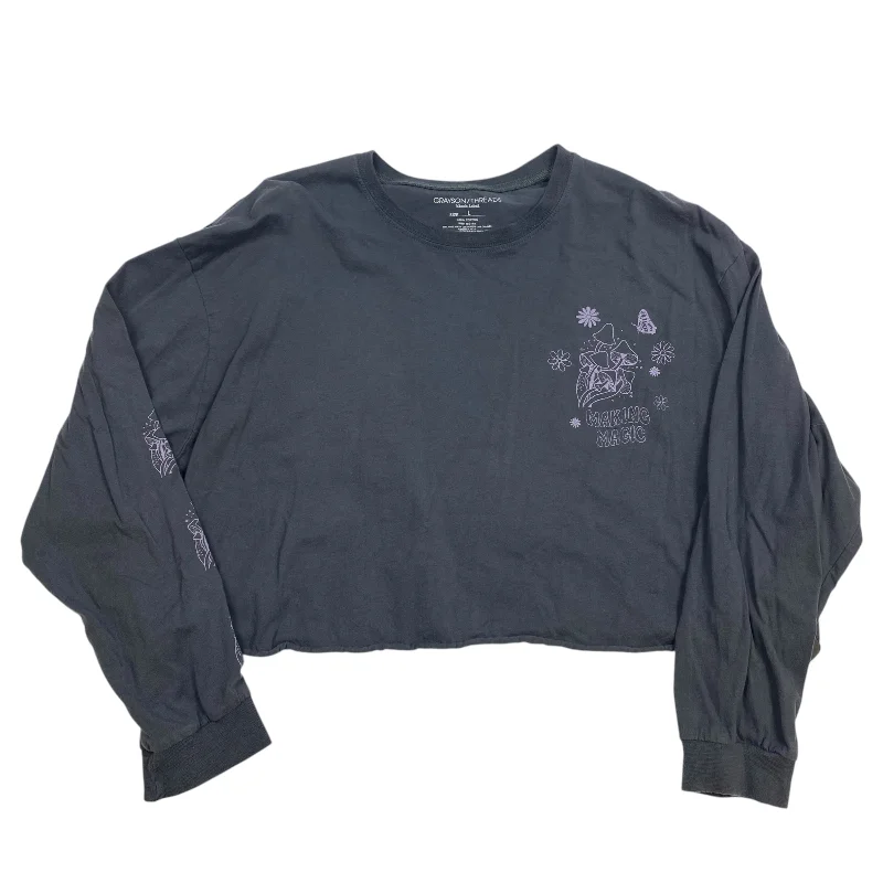 Top Long Sleeve By Grayson Threads In Grey, Size: L