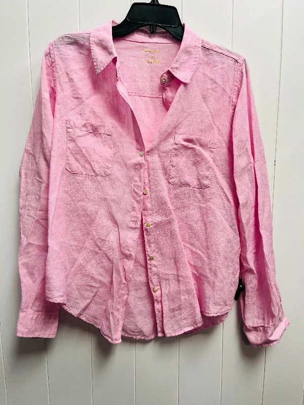 Top Long Sleeve Designer By Lilly Pulitzer In Pink, Size: M