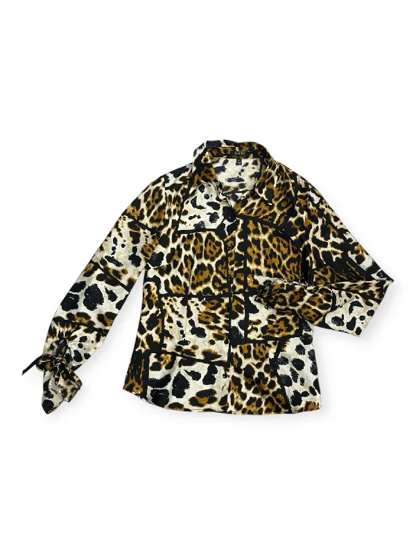 Top Long Sleeve By Carlisle In Animal Print, Size: M