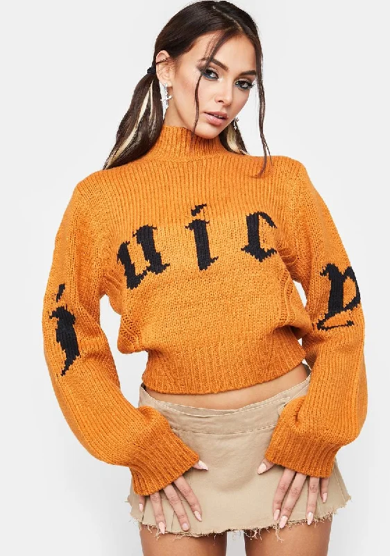 Disco - Inspired Retro Dance Look California Sunrise High Neck Juicy Sweater