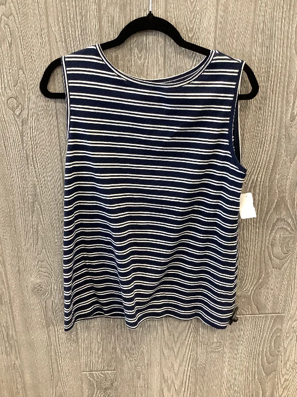 Top Sleeveless By Croft And Barrow In Striped Pattern, Size: Xl