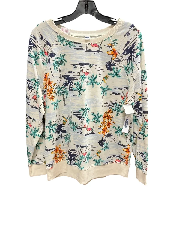 Top Long Sleeve By Old Navy In Tropical Print, Size: L